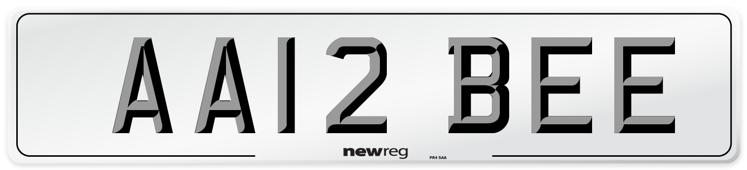 AA12 BEE Number Plate from New Reg